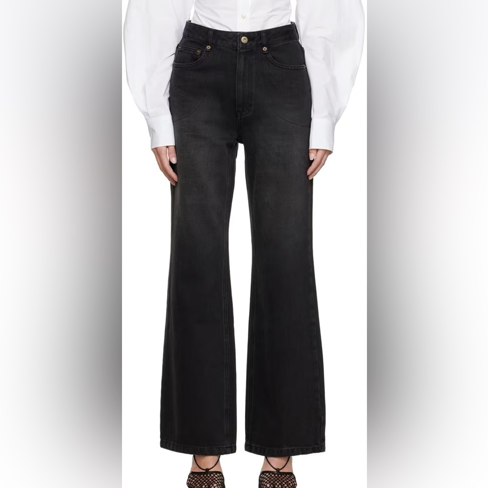 euc DRAE Korea faded black dark grey designer denim jeans pants 27 RTL $320+TX